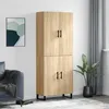Image de Buffet Haut Chêne Sonoma 69,5x34x180 Cm Bois D'ingénierie Vidaxl