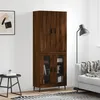 Image de Buffet Haut Chêne Marron 69,5x34x180 Cm Bois D'ingénierie Vidaxl