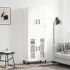 Image de Buffet Haut Blanc 69,5x34x180 Cm Bois D'ingénierie Vidaxl