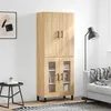 Image de Buffet Haut Chêne Sonoma 69,5x34x180 Cm Bois D'ingénierie Vidaxl