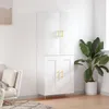 Image de Buffet Haut Blanc 69,5x34x180 Cm Bois D'ingénierie Vidaxl