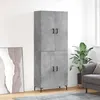 Image de Buffet Haut Gris Béton 69,5x34x180 Cm Bois D'ingénierie Vidaxl