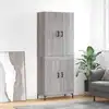 Image de Buffet Haut Sonoma Gris 69,5x34x180 Cm Bois D'ingénierie Vidaxl