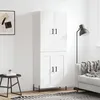 Image de Buffet Haut Blanc 69,5x34x180 Cm Bois D'ingénierie Vidaxl