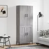 Image de Buffet Haut Sonoma Gris 69,5x34x180 Cm Bois D'ingénierie Vidaxl