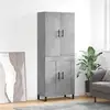 Image de Buffet Haut Gris Béton 69,5x34x180 Cm Bois D'ingénierie Vidaxl