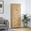 Image de Buffet Haut Chêne Sonoma 69,5x34x180 Cm Bois D'ingénierie Vidaxl