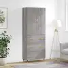 Image de Buffet Haut Sonoma Gris 69,5x34x180 Cm Bois D'ingénierie Vidaxl