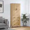 Image de Buffet Haut Chêne Sonoma 69,5x34x180 Cm Bois D'ingénierie Vidaxl