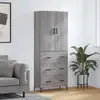 Image de Buffet Haut Sonoma Gris 69,5x34x180 Cm Bois D'ingénierie Vidaxl