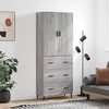 Image de Buffet Haut Sonoma Gris 69,5x34x180 Cm Bois D'ingénierie Vidaxl