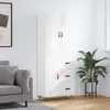 Image de Buffet Haut Blanc 69,5x34x180 Cm Bois D'ingénierie Vidaxl