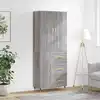Image de Buffet Haut Sonoma Gris 69,5x34x180 Cm Bois D'ingénierie Vidaxl