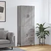 Image de Buffet Haut Sonoma Gris 69,5x34x180 Cm Bois D'ingénierie Vidaxl