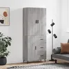 Image de Buffet Haut Sonoma Gris 69,5x34x180 Cm Bois D'ingénierie Vidaxl