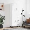 Image de Buffet Haut Blanc 69,5x34x180 Cm Bois D'ingénierie Vidaxl