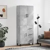 Image de Buffet Haut Gris Béton 69,5x34x180 Cm Bois D'ingénierie Vidaxl
