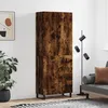 Image de Buffet Haut Chêne Fumé 69,5x34x180 Cm Bois D'ingénierie Vidaxl
