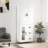 Image de Buffet Haut Blanc 69,5x34x180 Cm Bois D'ingénierie Vidaxl