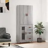 Image de Buffet Haut Sonoma Gris 69,5x34x180 Cm Bois D'ingénierie Vidaxl