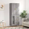 Image de Buffet Haut Sonoma Gris 69,5x34x180 Cm Bois D'ingénierie Vidaxl