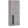 Image de Buffet Haut Sonoma Gris 69,5x34x180 Cm Bois D'ingénierie Vidaxl