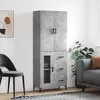Image de Buffet Haut Gris Béton 69,5x34x180 Cm Bois D'ingénierie Vidaxl