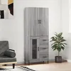 Image de Buffet Haut Sonoma Gris 69,5x34x180 Cm Bois D'ingénierie Vidaxl