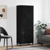 Image de Buffet Haut Noir 69,5x34x180 Cm Bois D'ingénierie Vidaxl