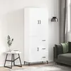 Image de Buffet Haut Blanc 69,5x34x180 Cm Bois D'ingénierie Vidaxl