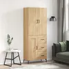 Image de Buffet Haut Chêne Sonoma 69,5x34x180 Cm Bois D'ingénierie Vidaxl