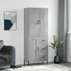 Image de Buffet Haut Sonoma Gris 69,5x34x180 Cm Bois D'ingénierie Vidaxl
