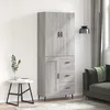Image de Buffet Haut Sonoma Gris 69,5x34x180 Cm Bois D'ingénierie Vidaxl