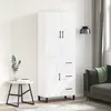 Image de Buffet Haut Blanc 69,5x34x180 Cm Bois D'ingénierie Vidaxl
