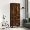 Image de Buffet Haut Chêne Fumé 69,5x34x180 Cm Bois D'ingénierie Vidaxl
