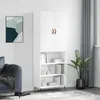 Image de Buffet Haut Blanc 69,5x34x180 Cm Bois D'ingénierie Vidaxl