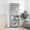 Image de Buffet Haut Gris Béton 69,5x34x180 Cm Bois D'ingénierie Vidaxl