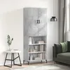 Image de Buffet Haut Gris Béton 69,5x34x180 Cm Bois D'ingénierie Vidaxl