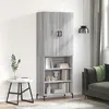 Image de Buffet Haut Sonoma Gris 69,5x34x180 Cm Bois D'ingénierie Vidaxl