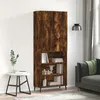 Image de Buffet Haut Chêne Fumé 69,5x34x180 Cm Bois D'ingénierie Vidaxl