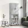 Image de Buffet Haut Gris Béton 69,5x34x180 Cm Bois D'ingénierie Vidaxl