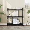 Image de Bibliothèque À 3 Niveaux Noir 76x32x88 Cm Bois D'ingénierie Vidaxl