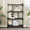Image de Bibliothèque À 4 Niveaux Noir 76x32x123 Cm Bois D'ingénierie Vidaxl