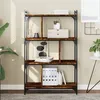 Image de Bibliothèque 4 Niveaux Chêne Fumé 76x32x123cm Bois D'ingénierie Vidaxl