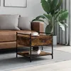 Image de Table Basse Chêne Fumé 50x50x50 Cm Bois D'ingénierie Vidaxl