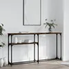 Image de Table Console Chêne Fumé 145x22,5x75 Cm Bois D'ingénierie Vidaxl