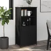 Image de Buffet Haut Noir 62x36x121,5 Cm Bois D'ingénierie Vidaxl