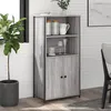 Image de Buffet Haut Sonoma Gris 62x36x121,5 Cm Bois D'ingénierie Vidaxl