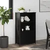 Image de Buffet Haut Noir 62x32x103,5 Cm Bois D'ingénierie Vidaxl