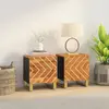 Image de Tables De Chevet 2 Pcs Marron Et Noir Bois De Manguier Solide Vidaxl